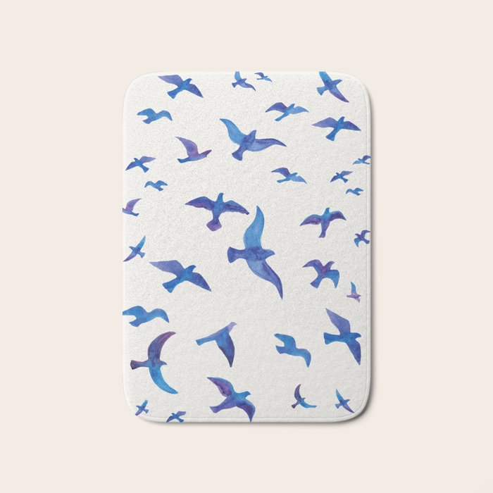 Blue Birds Bath Mat Gallery Image 1