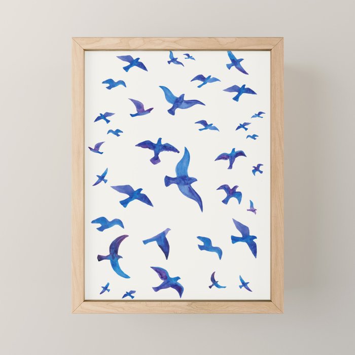 Blue Birds Mini Art Print Gallery Image 1
