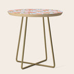 Marigolds / Periwinkle flower pattern Side Table Gallery Image 1