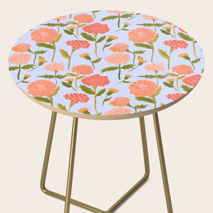 Marigolds / Periwinkle flower pattern Side Table Gallery Image 2