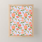 Marigolds / Periwinkle flower pattern Mini Art Print Gallery Image 1