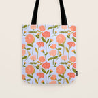 Marigolds / Periwinkle flower pattern Tote Bag Gallery Image 1