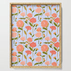 Marigolds / Periwinkle flower pattern Serving Tray Gallery Image 1