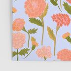 Marigolds / Periwinkle flower pattern Poster Gallery Image 3