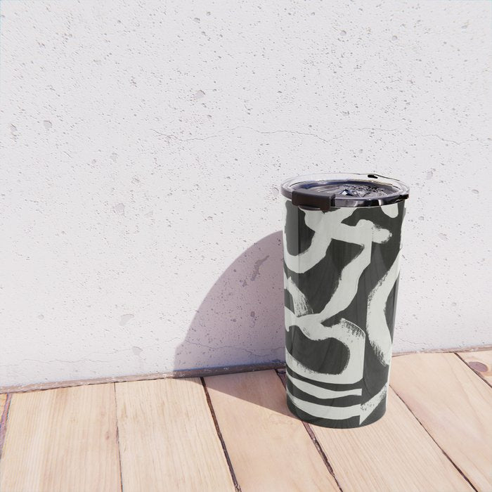 Black & White Abstract Collage #1 Travel Mug Gallery Image 4