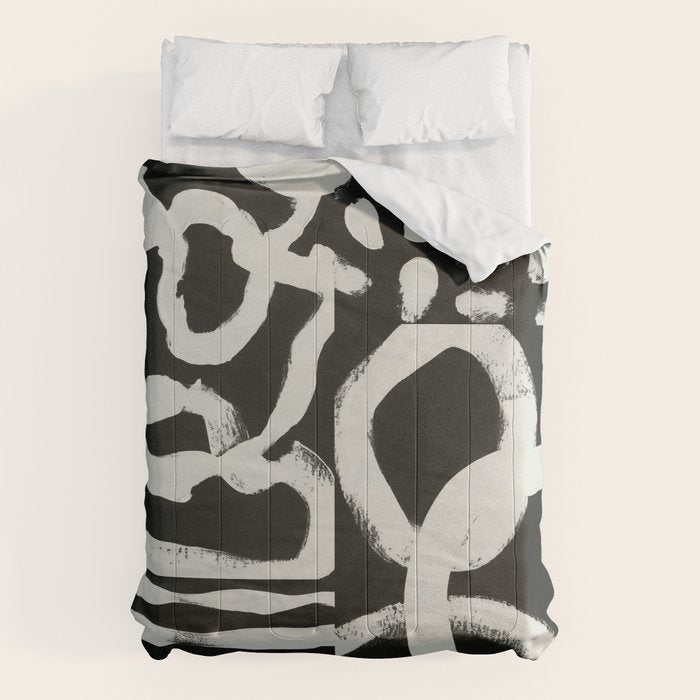 Black & White Abstract Collage #1 Comforter Gallery Image 6