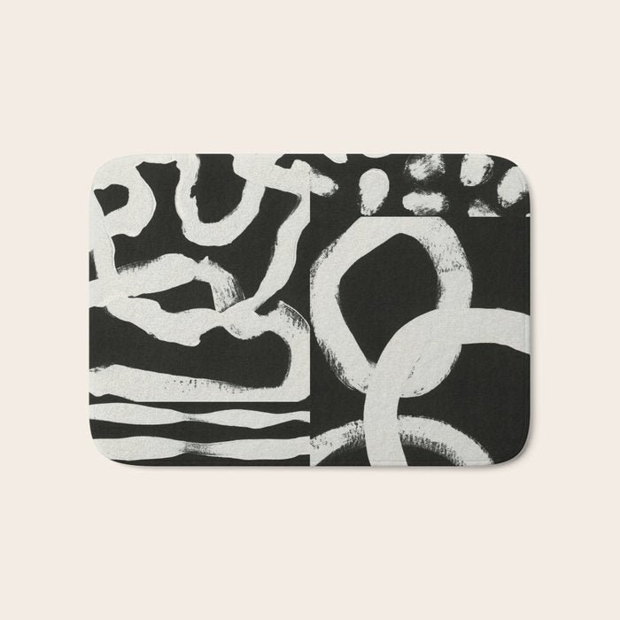 Black & White Abstract Collage #1 Bath Mat Gallery Image 1