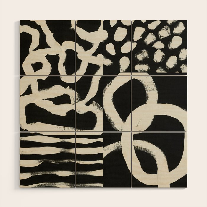 Black & White Abstract Collage #1 Wood Wall Art Gallery Image 1