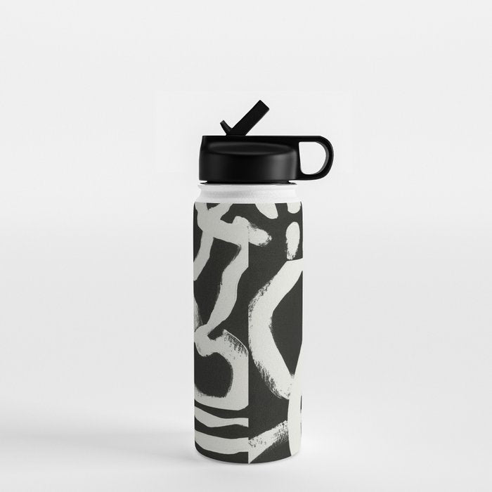 Black & White Abstract Collage #1 Water Bottle Gallery Image 1