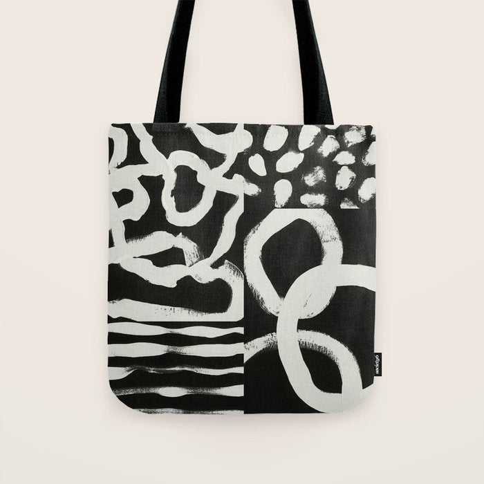 Black & White Abstract Collage #1 Tote Bag Gallery Image 1