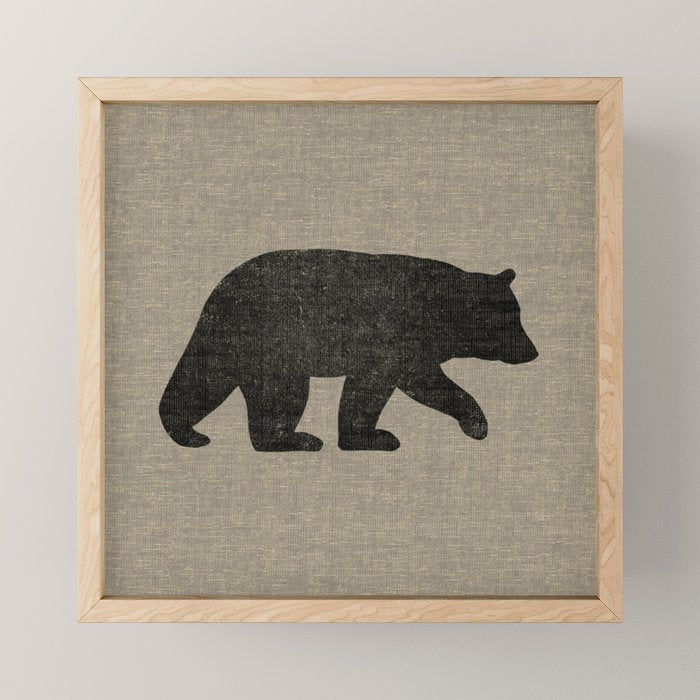 Black Bear Silhouette Mini Art Print Gallery Image 1