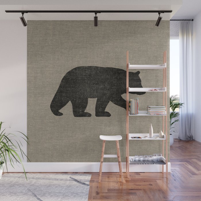 Black Bear Silhouette Wall Mural Gallery Image 1