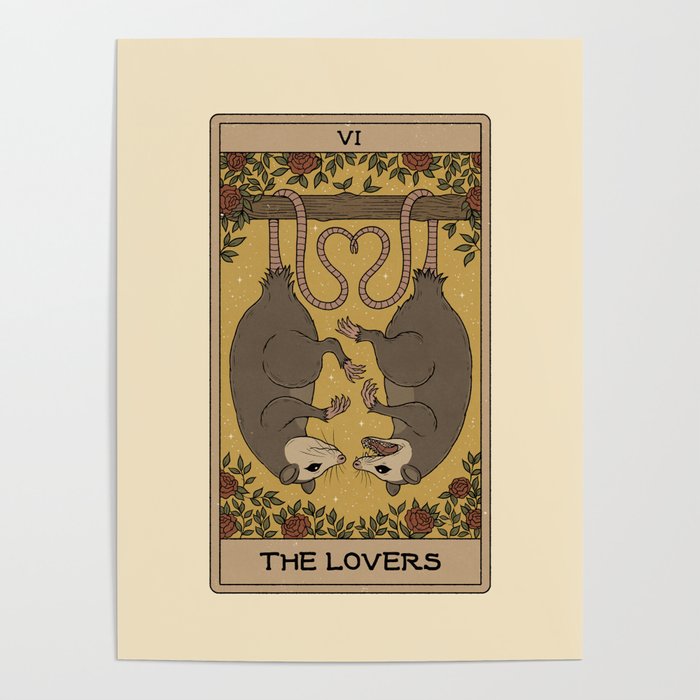 The Lovers - Possum Tarot Poster Gallery Image 1