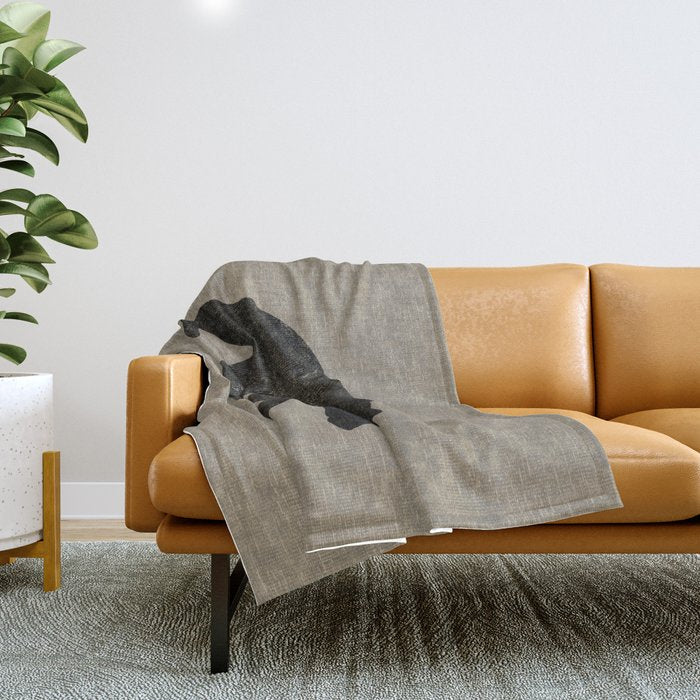 Black Bear Silhouette Throw Blanket Gallery Image 1