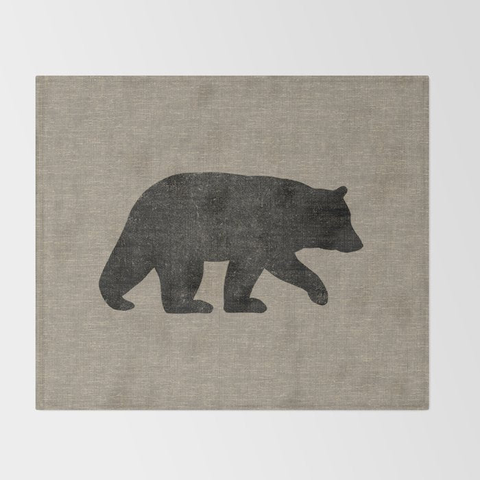 Black Bear Silhouette Throw Blanket Gallery Image 2