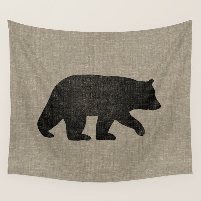 Black Bear Silhouette Wall Tapestry Gallery Image 4