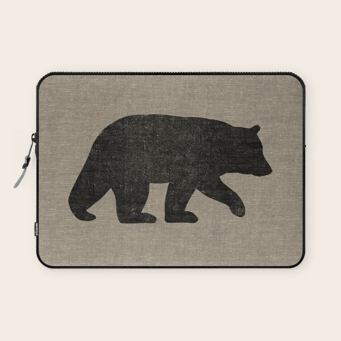 Black Bear Silhouette Laptop Sleeve Gallery Image 1