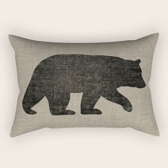 Black Bear Silhouette Rectangular Pillow Gallery Image 2