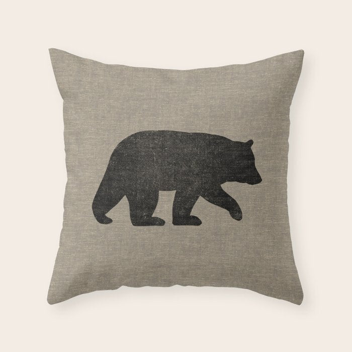 Black Bear Silhouette Throw Pillow Gallery Image 6