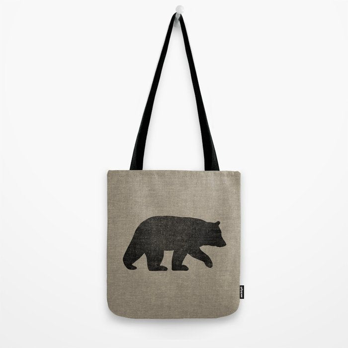 Black Bear Silhouette Tote Bag Gallery Image 2