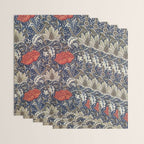 William Morris Windrush Blue Red Vintage Pattern Wrapping Paper Gallery Image 3