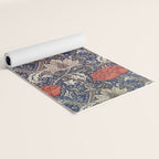 William Morris Windrush Blue Red Vintage Pattern Yoga Mat Gallery Image 2