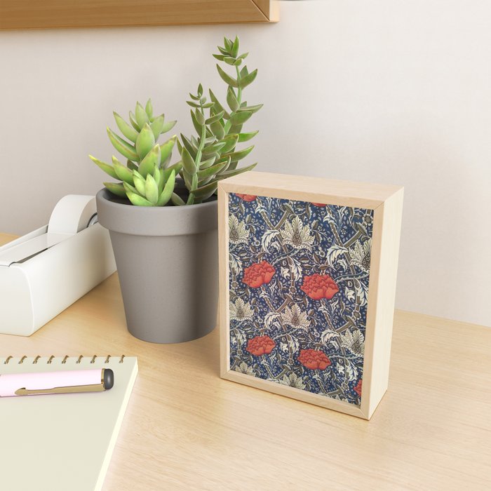 William Morris Windrush Blue Red Vintage Pattern Mini Art Print Gallery Image 2