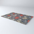 William Morris Windrush Blue Red Vintage Pattern Rug Gallery Image 3