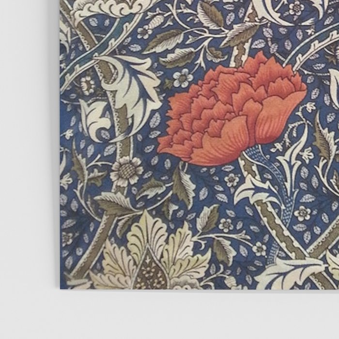 William Morris Windrush Blue Red Vintage Pattern Poster Gallery Image 3