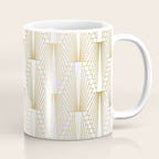 Gold and white geometric Art Deco pattern Coffee Mug Gallery Image 1