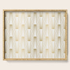 Gold and white geometric Art Deco pattern Serving Tray Gallery Image 1