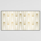 Gold and white geometric Art Deco pattern Desk Mat Gallery Image 3