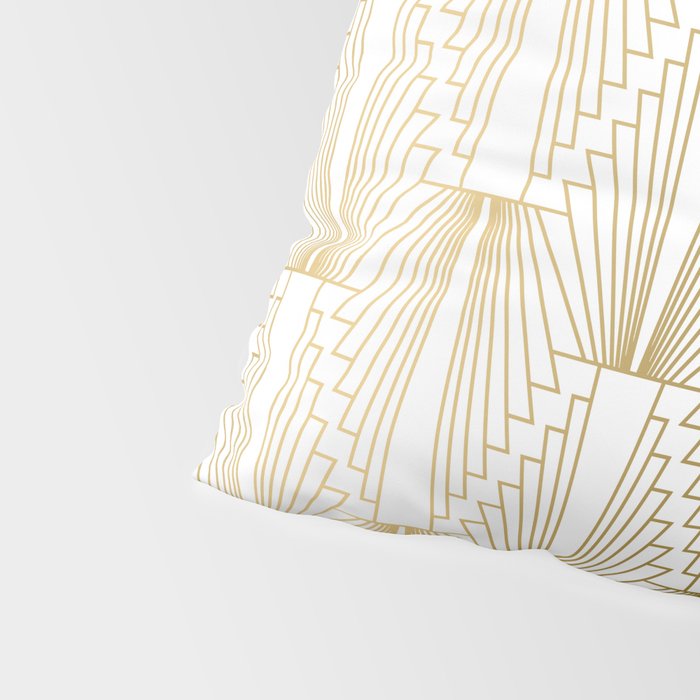 Gold and white geometric Art Deco pattern Pillow Sham Gallery Image 4