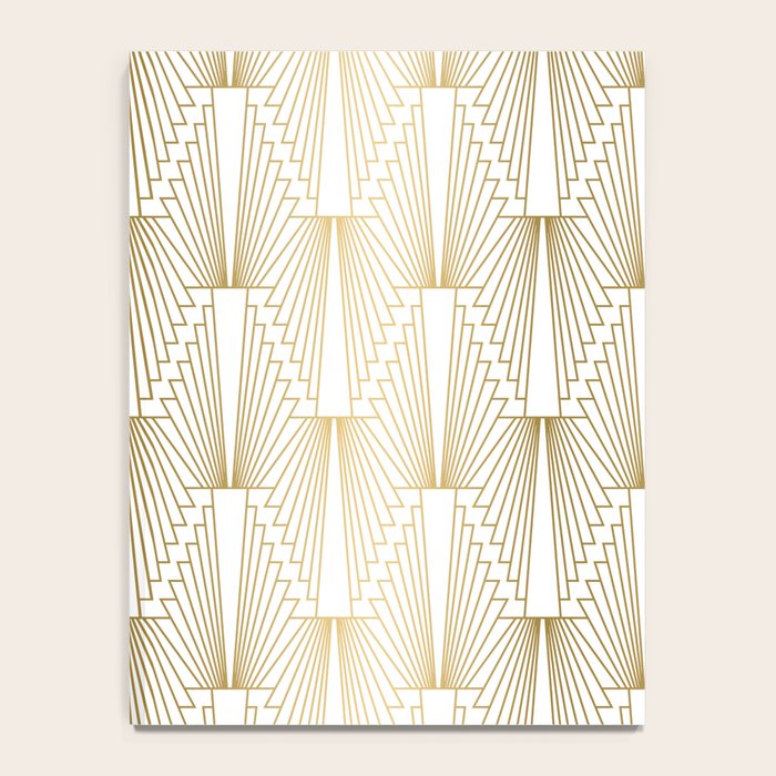 Gold and white geometric Art Deco pattern Notebook Gallery Image 4