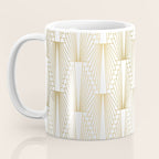 Gold and white geometric Art Deco pattern Coffee Mug Gallery Image 3