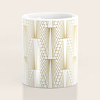 Gold and white geometric Art Deco pattern Coffee Mug Gallery Image 4