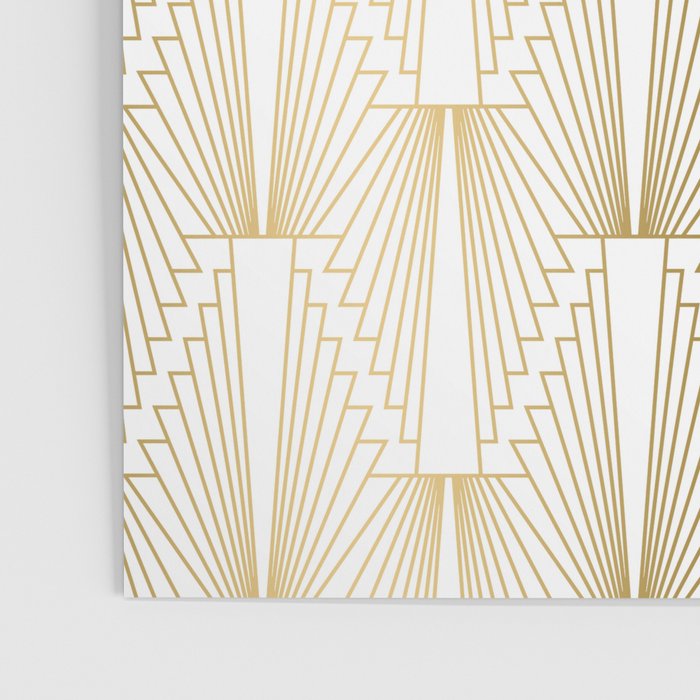 Gold and white geometric Art Deco pattern Poster Gallery Image 3