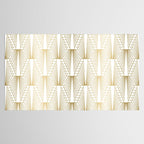 Gold and white geometric Art Deco pattern Tablecloth Gallery Image 2