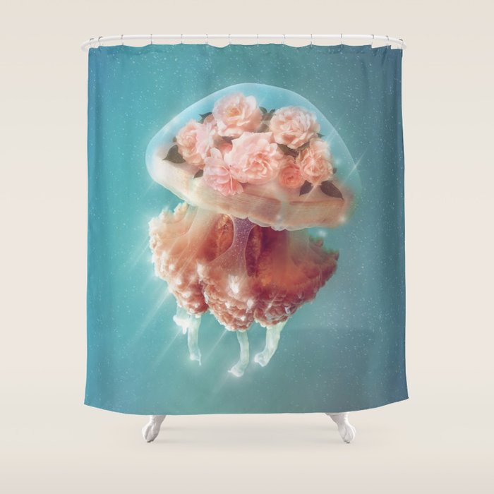 Floral Jellyfish Shower Curtain Gallery Image 1