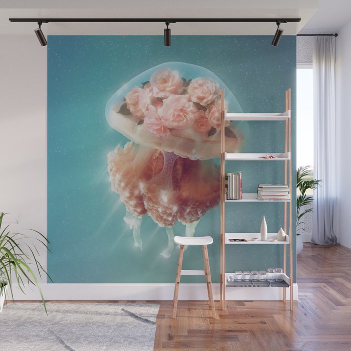 Floral Jellyfish Wall Mural Gallery Image 1
