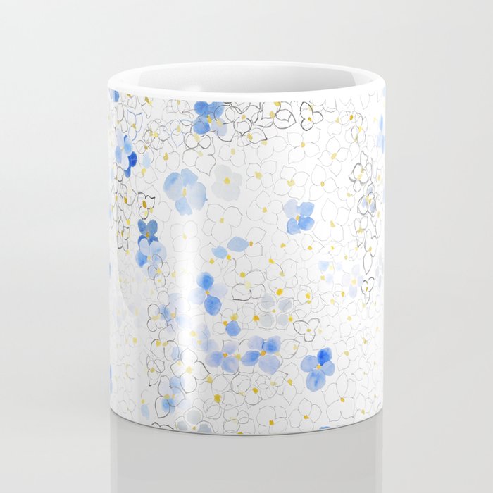 blue abstract hydrangea pattern Coffee Mug Gallery Image 4