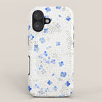 blue abstract hydrangea pattern iPhone Case Gallery Image 1