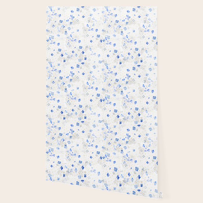blue abstract hydrangea pattern Wallpaper Gallery Image 2