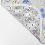blue abstract hydrangea pattern Bath Mat Gallery Image 2