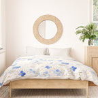 blue abstract hydrangea pattern Duvet Cover Gallery Image 3