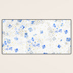 blue abstract hydrangea pattern Desk Mat Gallery Image 3
