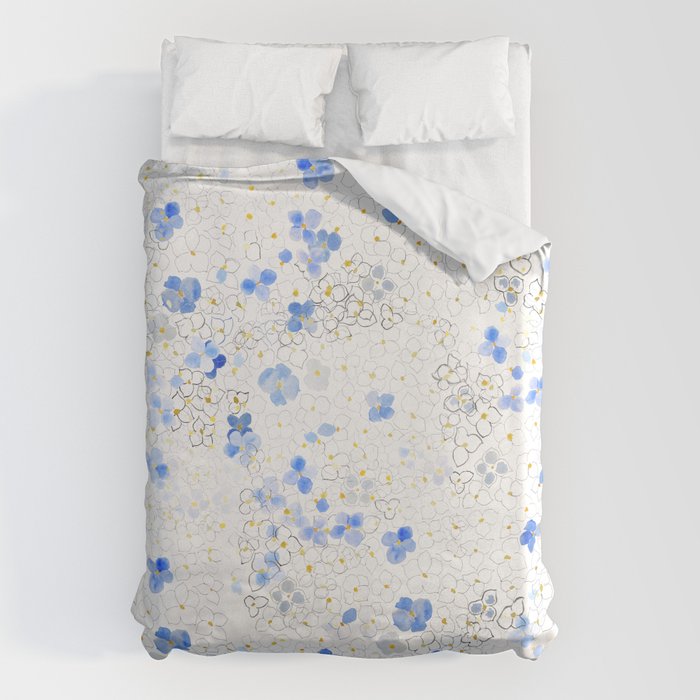 blue abstract hydrangea pattern Duvet Cover Gallery Image 6