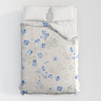 blue abstract hydrangea pattern Duvet Cover Gallery Image 6