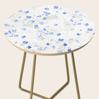 blue abstract hydrangea pattern Side Table Gallery Image 2