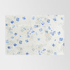 blue abstract hydrangea pattern Rug Gallery Image 2